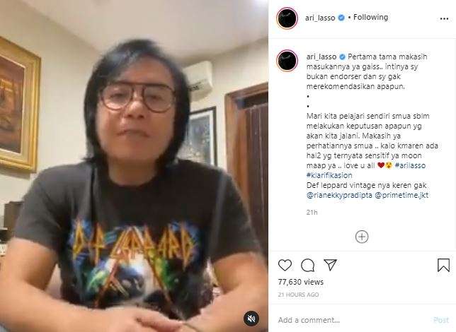 Klarifikasi Ari Lasso