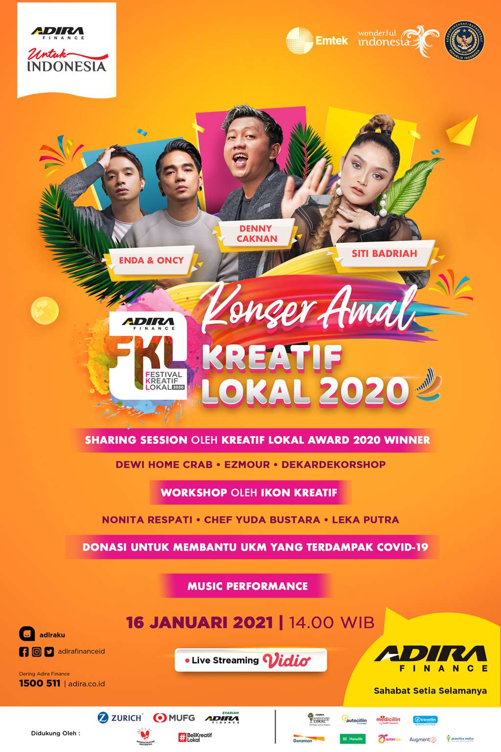 Konser Amal Kreatif Lokal Tebar Semangat Berdonasi Bantu UKM Terdampak Pandemi