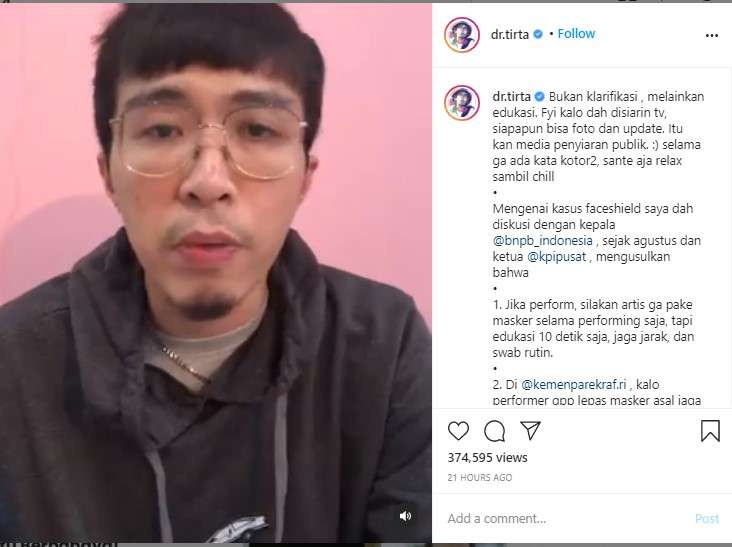klarifikasi dr Tirta