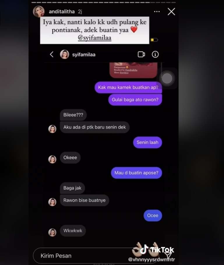 Percakapan Andi Syifa Kamila