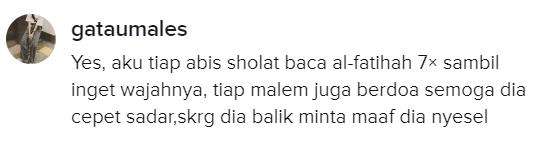 Kekuatan bacaan doa dan Al-Fatihah, mantan balik dan menyesal.