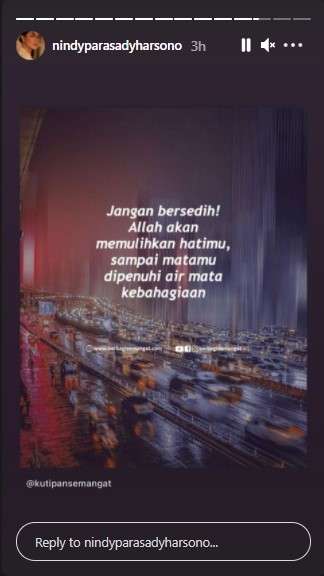 Nindy Ayunda kutip kalimat bijak