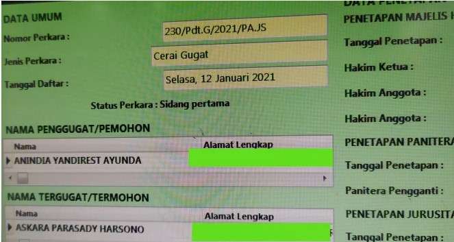 Nindy gugat cerai suaminya