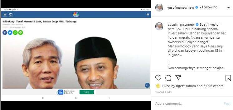 Kata Ustaz Yusuf Mansur tentang beli saham dengan utang.