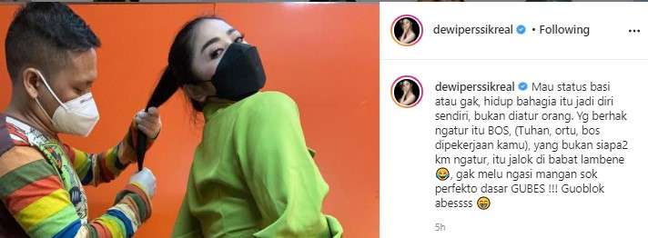 Unggahan Dewi soal nyinyiran netizen