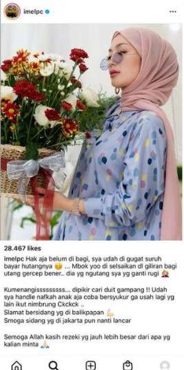 Unggahan Imel mantan istri suami Zaskia Gotik Unggahan Imel mantan istri suami Zaskia Gotik