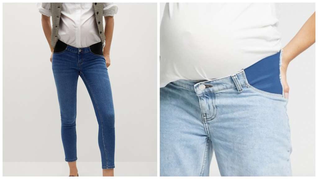 Side panel maternity jeans