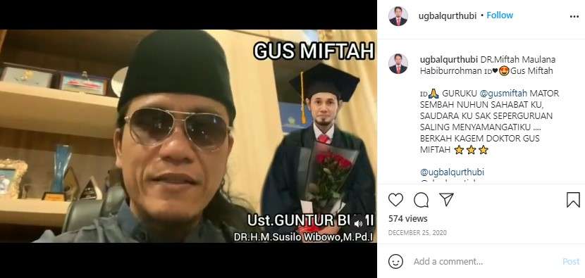 Gus Miftah beri ucapan selamat ke Ustaz Guntur Bumi Gus Miftah beri ucapan selamat ke Ustaz Guntur Bumi