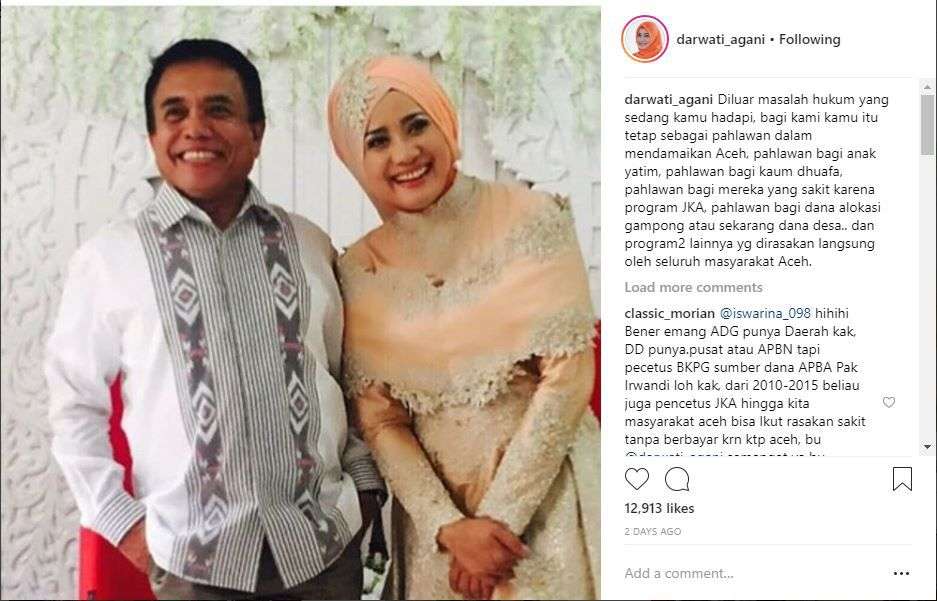 Darwanti dan Irwandi Yusuf