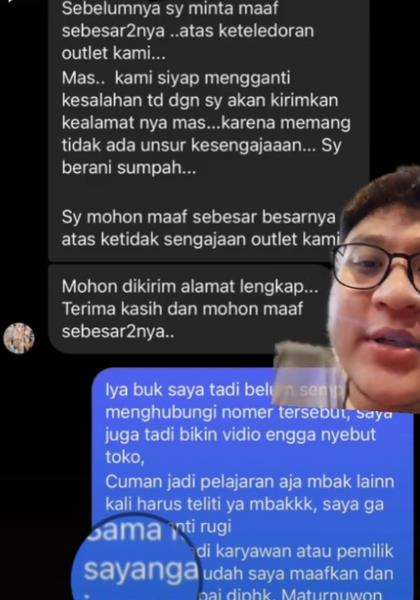 Klarifikasi dan permintaan maaf dari penjual minuman bonus cicak.