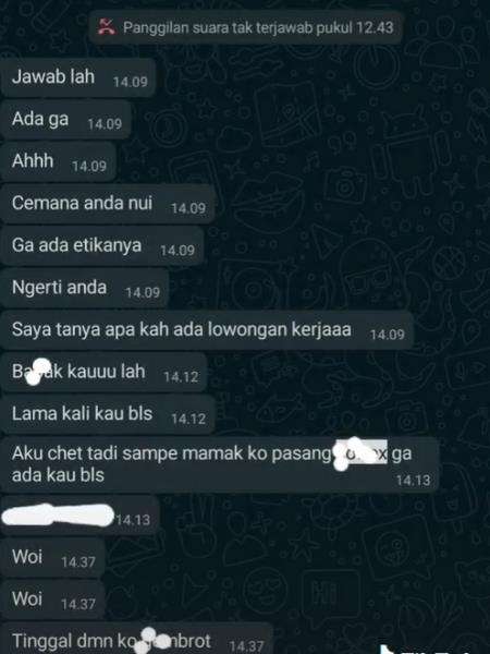 Kata-kata tak sopan yang diterima Eva dari pelamar kerja.