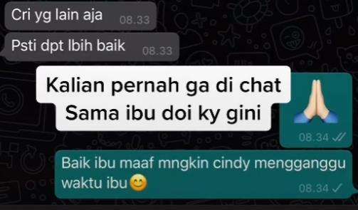 Disuruh cari yang lain saja.