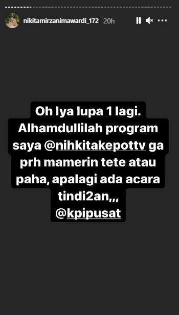 Protes Nikita Mirzani ke KPI Pusat