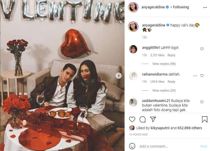 Unggahan Anya bareng Verrel