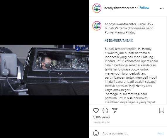 Bupati terpilih Jember, Hendy Siswanto membeki Maung,