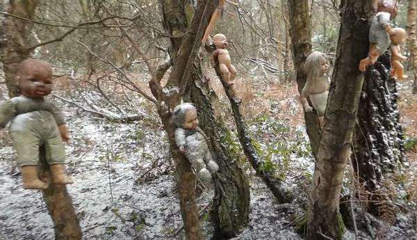 Penampakan boneka misterius di hutan Inggris.