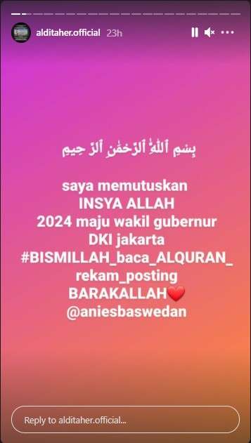 Unggahan Aldi Taher