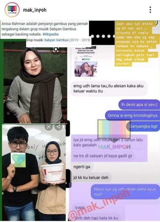 Unggahan kabar pernikahan siri Ayus dan Nissa