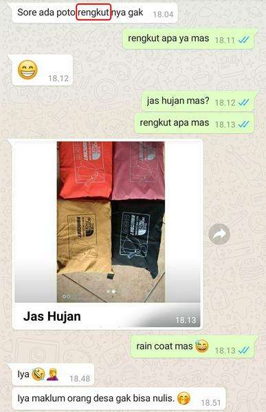 Maklum orang desa gak bisa nulis Enggres.