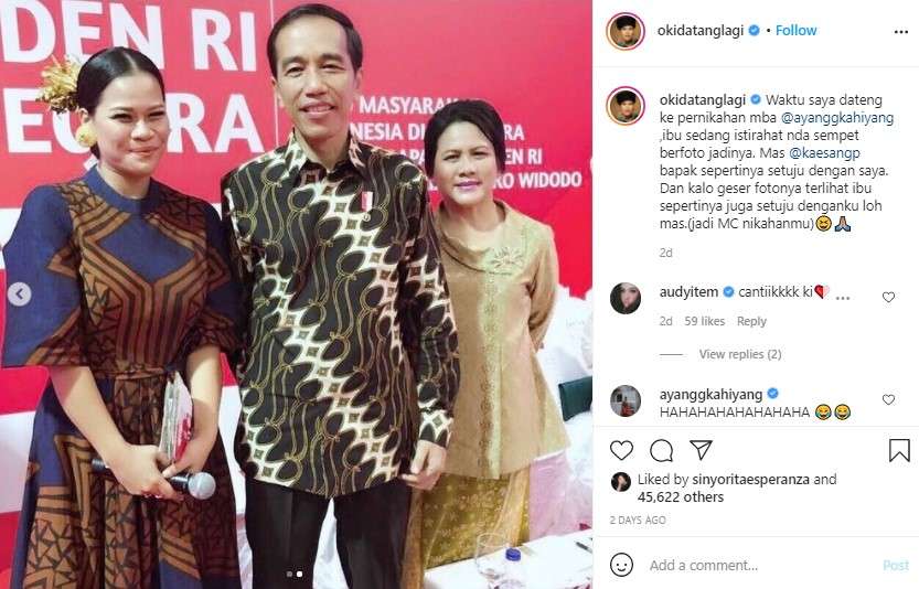 Okky Lukman bareng Jokowi dan Iriana