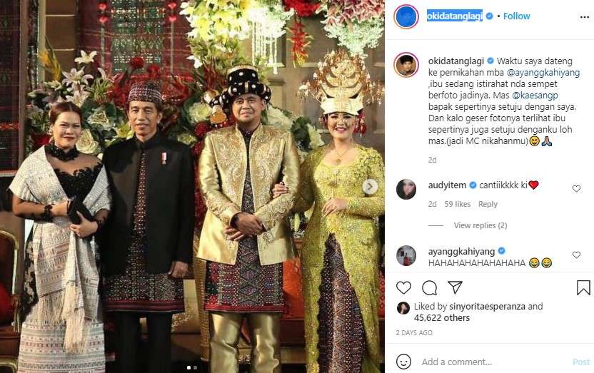 Okky Lukman bareng Jokowi dan Iriana