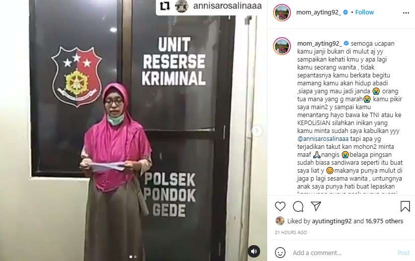 Unggahan Umi Kalsum Ibu Ayu Ting Ting