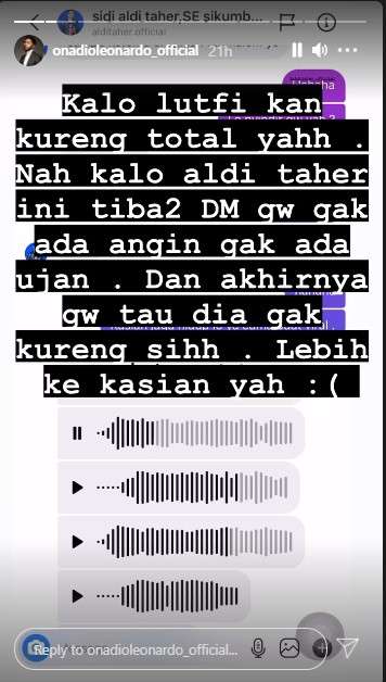 Pesan Aldi Taher ke Onad
