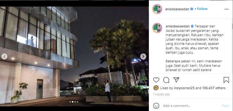 Anies Baswedan berkomunikasi dengan anaknya yang terinfeksi COVID-19.