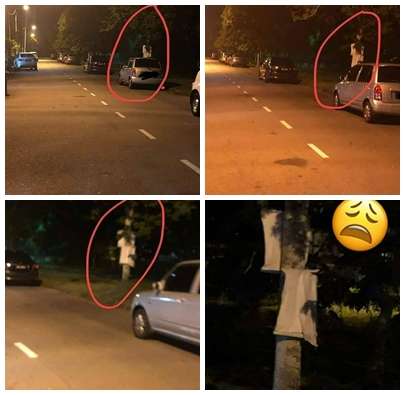 Spanduk dikira hantu