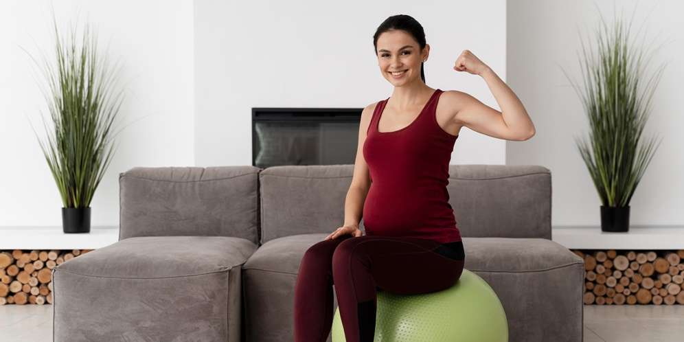 Ilustrasi Ibu Hamil yang Fit