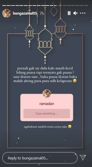 Bunga Zainal kenang puasa Ramadan saat kecil