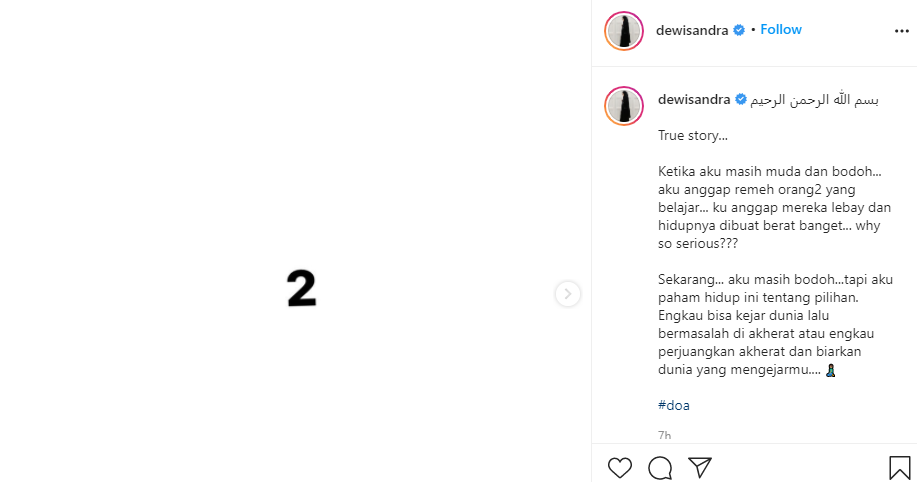 Postingan Dewi Sandra
