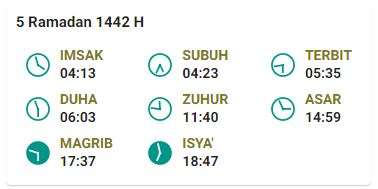 Jadwal Imsak 17 April Solo