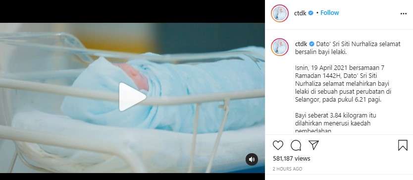 Siti Nurhaliza melahirkan anak kedua Siti Nurhaliza melahirkan anak kedua
