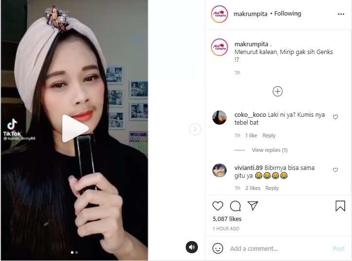 Wanita mirip Iis Dahlia