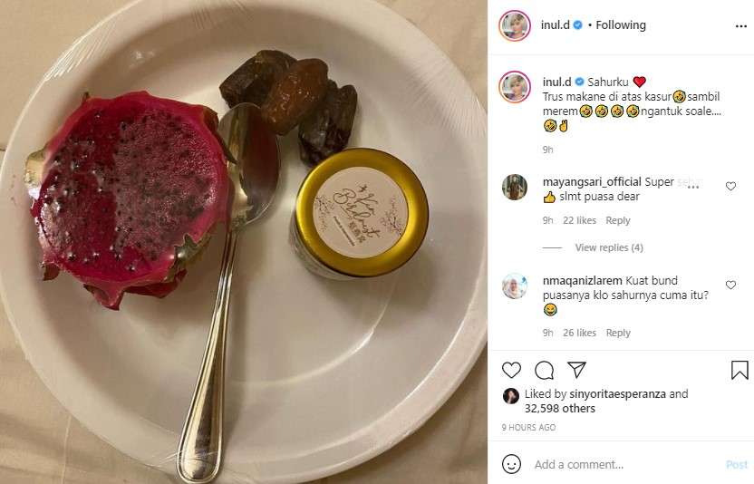 Menu sahur Inul Daratista