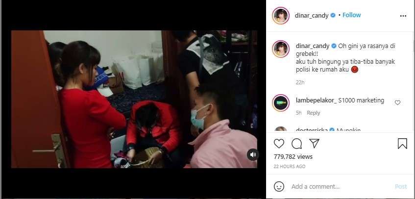 Rumah Dinar Candy digerebek polisi