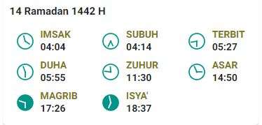 Imsak 26 April 2021 Surabaya