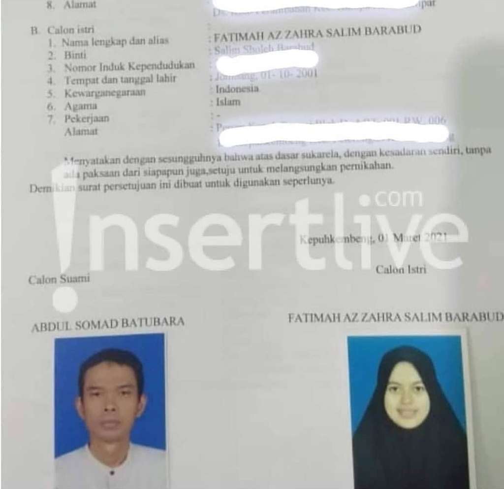 Surat Persetujuan UAS dan Fatimah Az Zahra