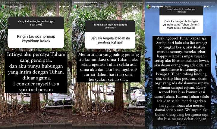 Angela Gilsha curhat soal Agama
