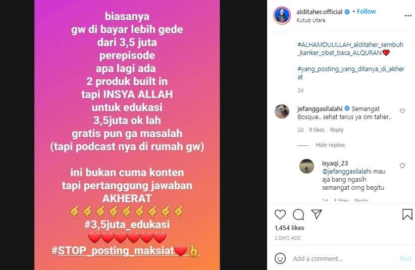 Aldi Taher di podcast Deddy Corbuzier
