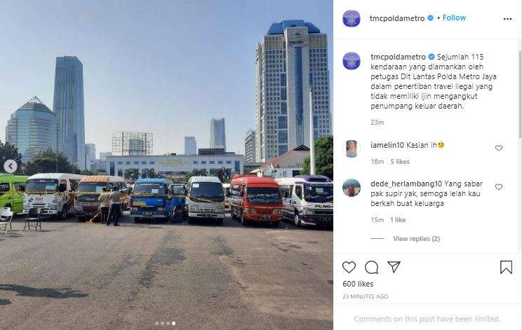 115 travel ilegal diamankan polisi.