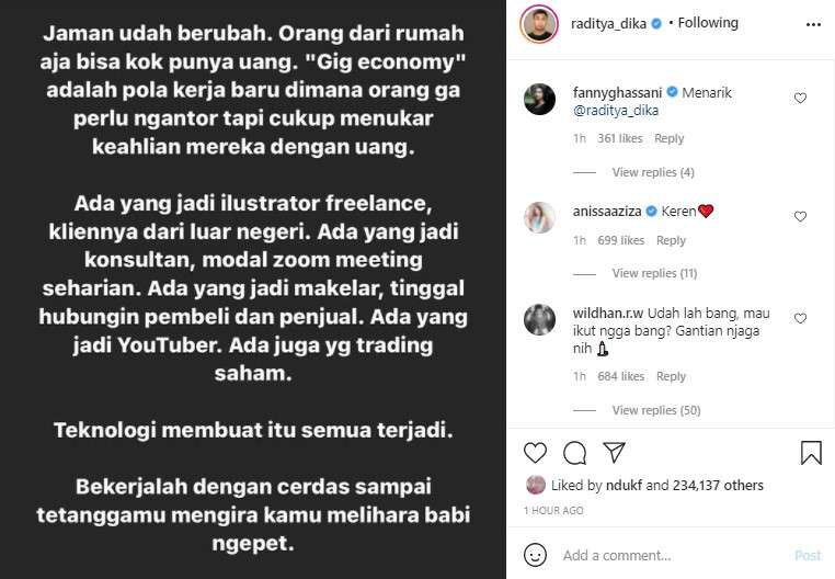 Komentar Raditya Dika soal Babi Ngepet