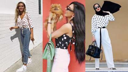 Padu-padan outfit Polkadot