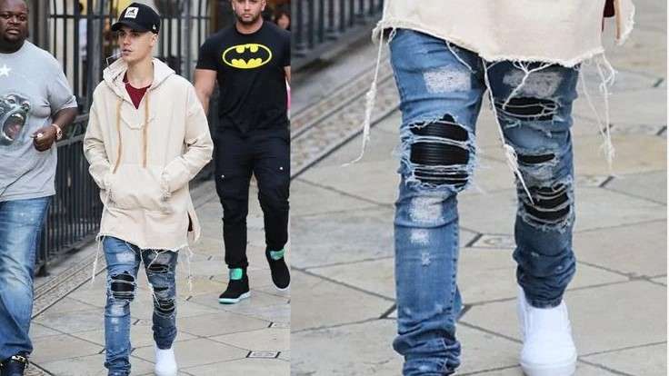 Justin Bieber dengan Jeans Sobek-sobek Seharga Rp 700.000