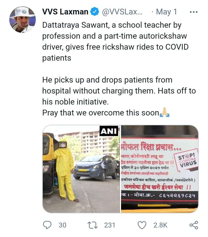 Kisah Inspiratif Sawan Dibagikan Oleh Pemain Kriket di Twitter Kisah Inspiratif Sawan Dibagikan Oleh Pemain Kriket di Twitter