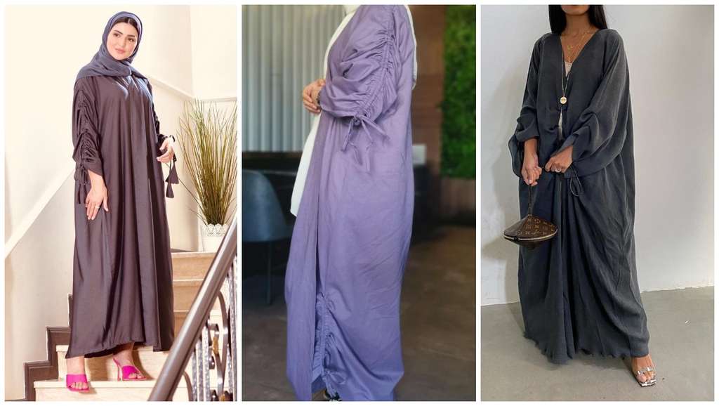 Lace scrunch abaya