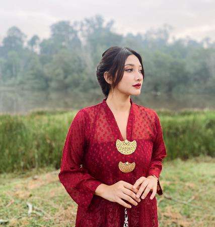 Lala saat merayakan Idul Fitri tahun 2021.