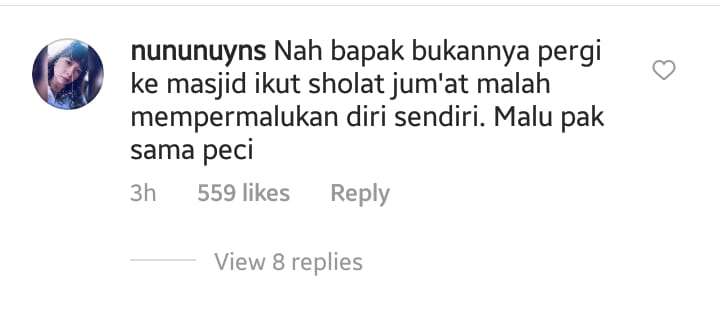 Salah Satu Komentar Netizen