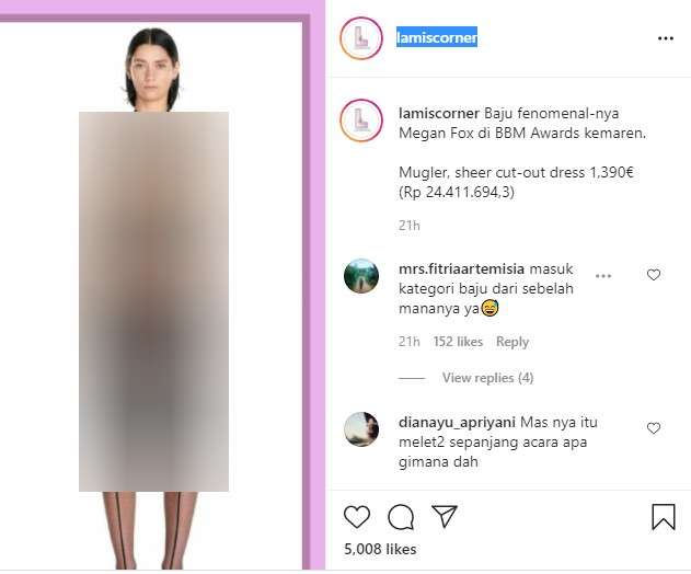 harga baju Megan Fox